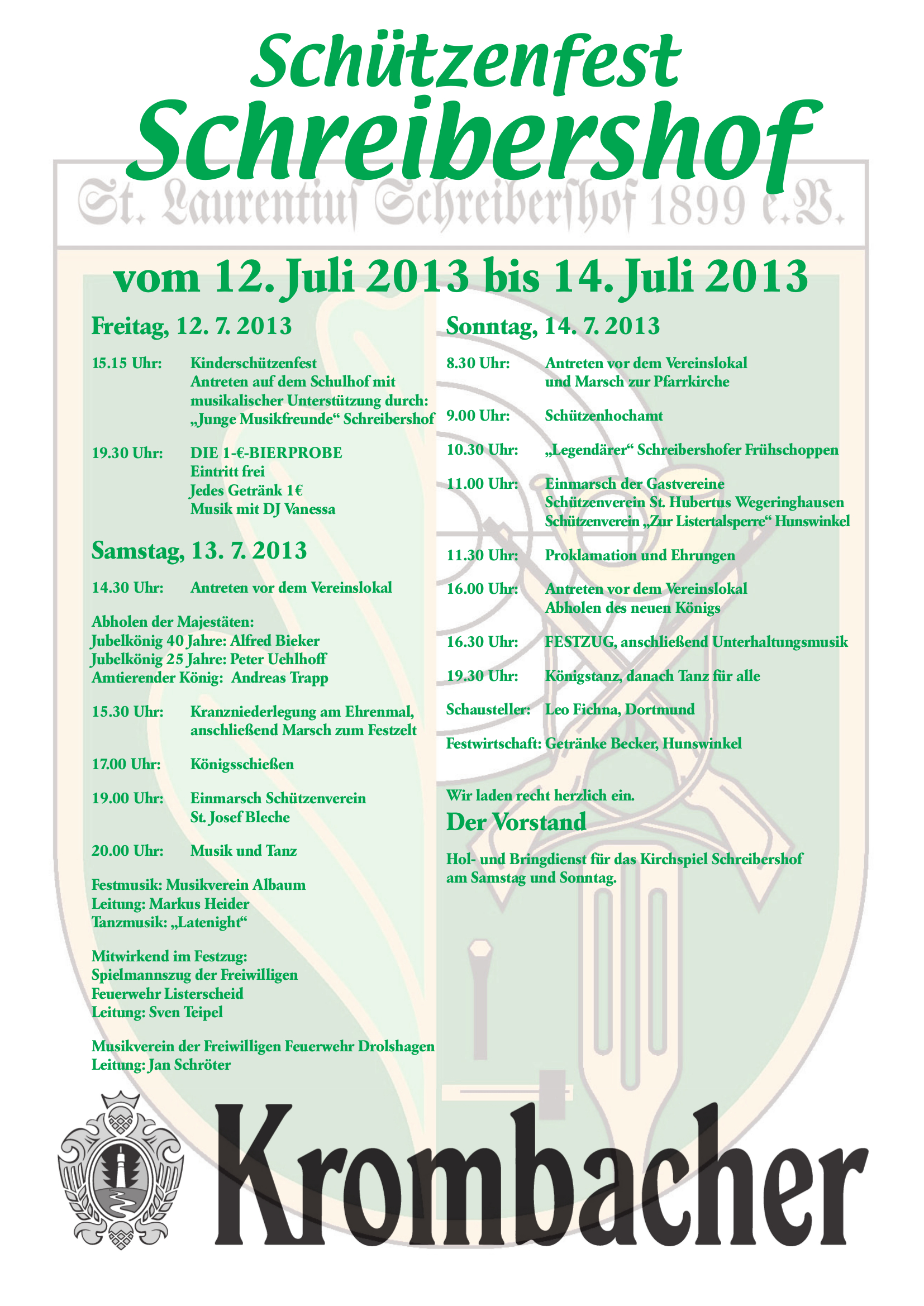 Festablauf 2013